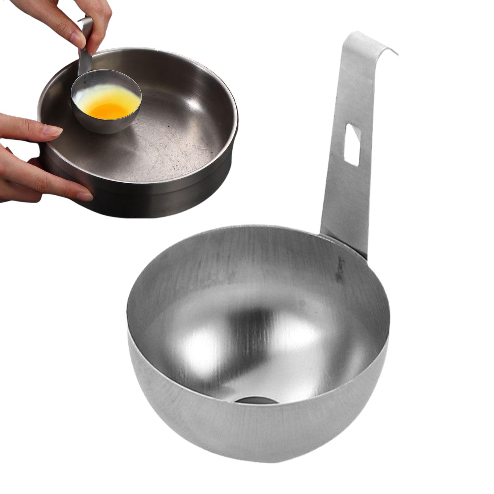 Home Cooking Restaurants - ポーチドエッグスプーン ステンレス製エッグクッカー 吊り下げ式ノンスティック蒸し器 丸型ノンスティックカップ 簡単調理朝食用