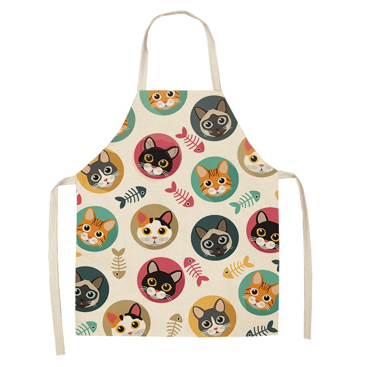 面白い黒猫プリントキッチンエプロン女性用家庭料理ベーキングア - Home Cooking For Cats のレビューと価格