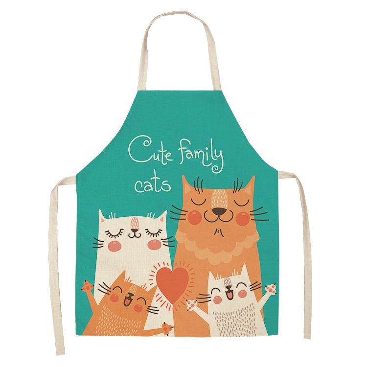 面白い黒猫プリントキッチンエプロン女性用家庭料理ベーキングア - Home Cooking For Cats のレビューと価格