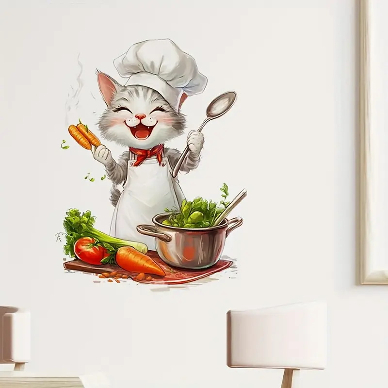 漫画猫クッキングステッカー、アートウォール、自宅、キャビネッ - Home Cooking For Cats のレビューと価格