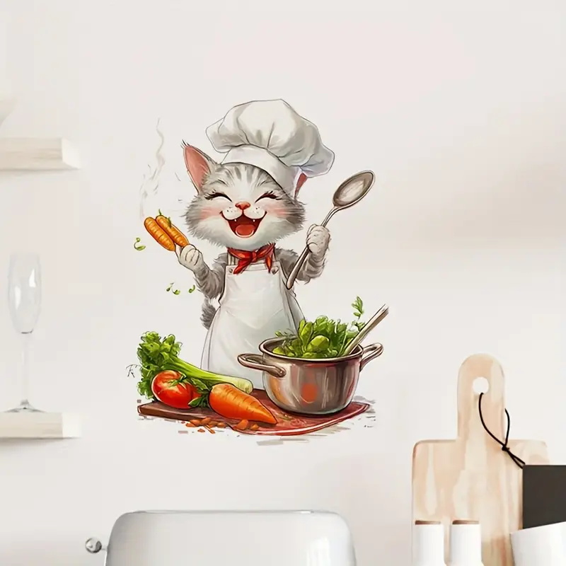 漫画猫クッキングステッカー、アートウォール、自宅、キャビネッ - Home Cooking For Cats のレビューと価格