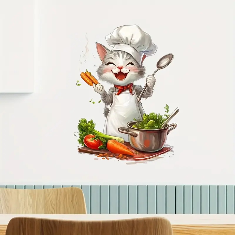 漫画猫クッキングステッカー、アートウォール、自宅、キャビネッ - Home Cooking For Cats のレビューと価格