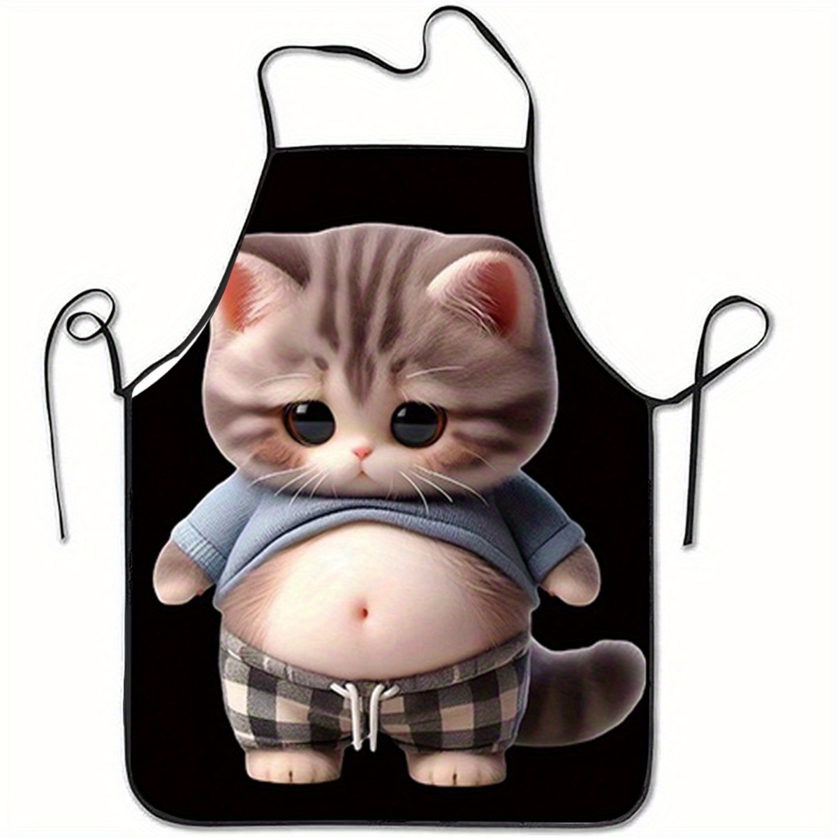 かわいい漫画の猫柄のエプロン、面白い動物デザイン、キッチン用 - Home Cooking For Cats のレビューと価格