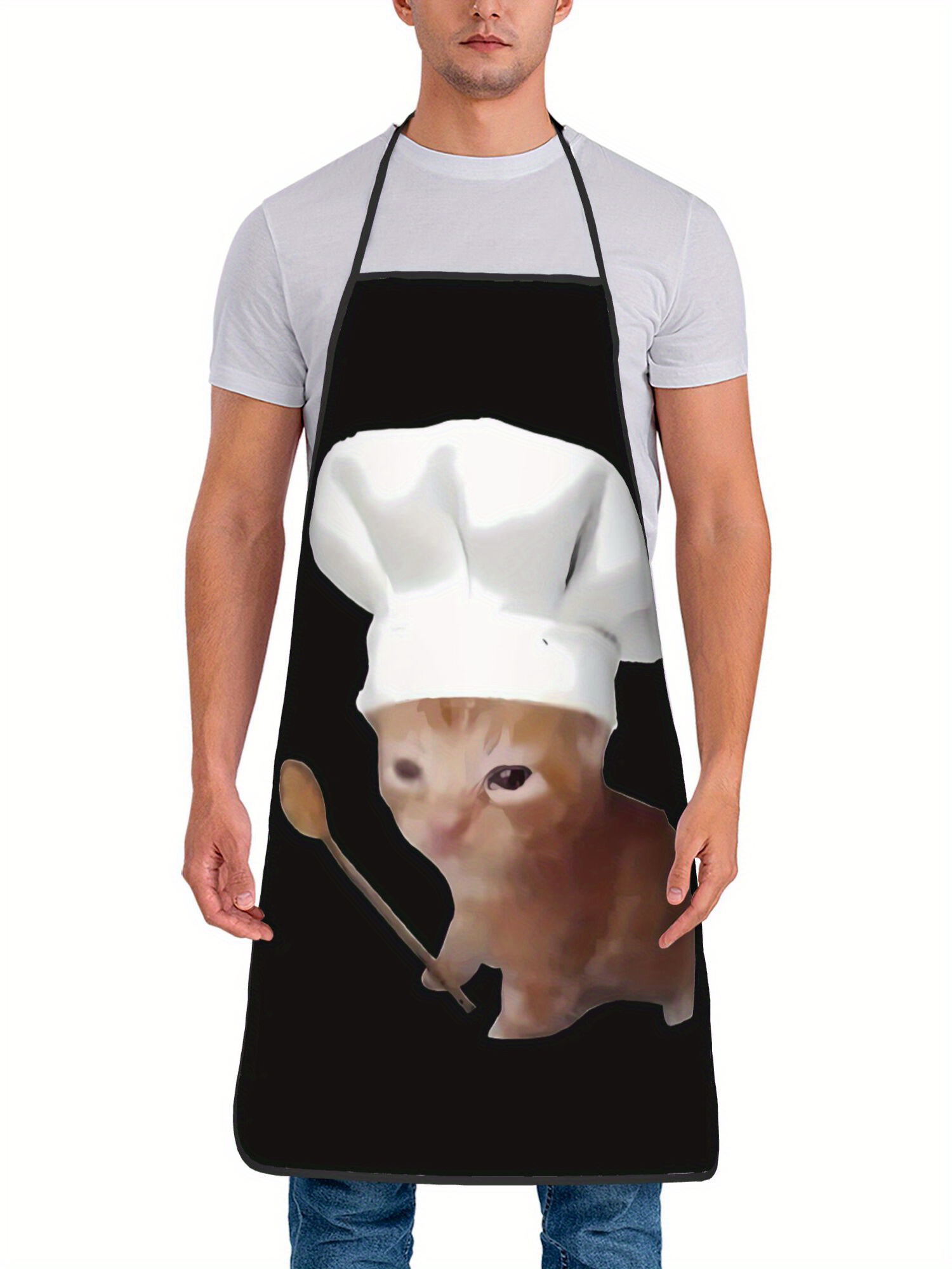 面白いシェフ泣いている猫エプロン キッチンエプロン かわいい - Home Cooking For Cats のレビューと価格