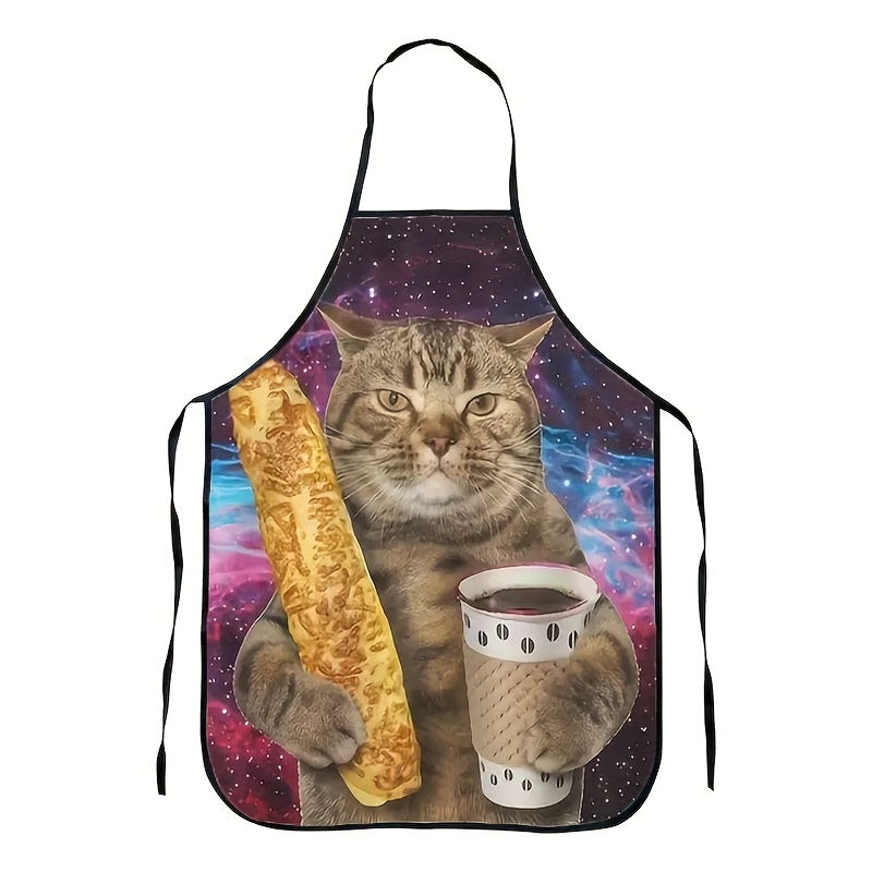 ギャラクシータビー猫がビールを抱くプリントキッチンエプロン防 - Home Cooking For Cats のレビューと価格