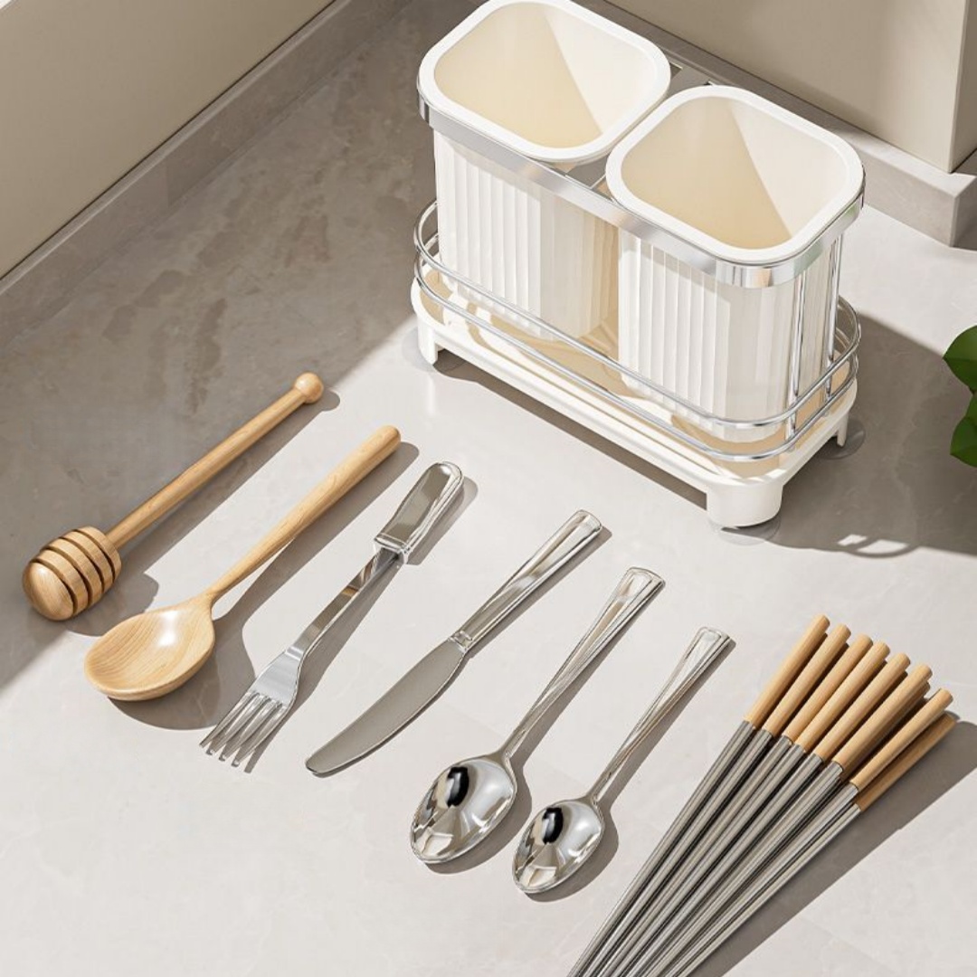 キッチンカウンター収納オーガナイザー、水切り機能付きカトラリ - Home Cooking Delivery のレビューと価格