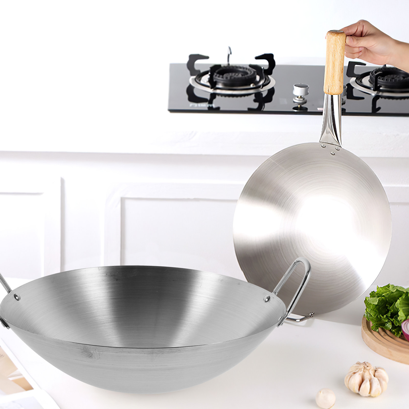 ステンレス製調理用中華鍋 高級素材 丸底鍋 お手入れ簡単 均 - Home Cooking Classes のレビューと価格
